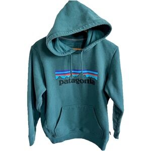 Men's Patagonia P-6 Logo Uprisal Hoodie Small Regular Fit Green Sweatshirt